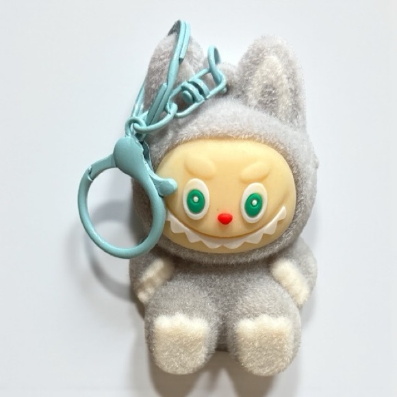 Labubu Accessories - Gray Plush Labubu Key Holder